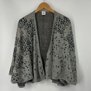 CAbi Gray Leopard Print Gigi Cape
